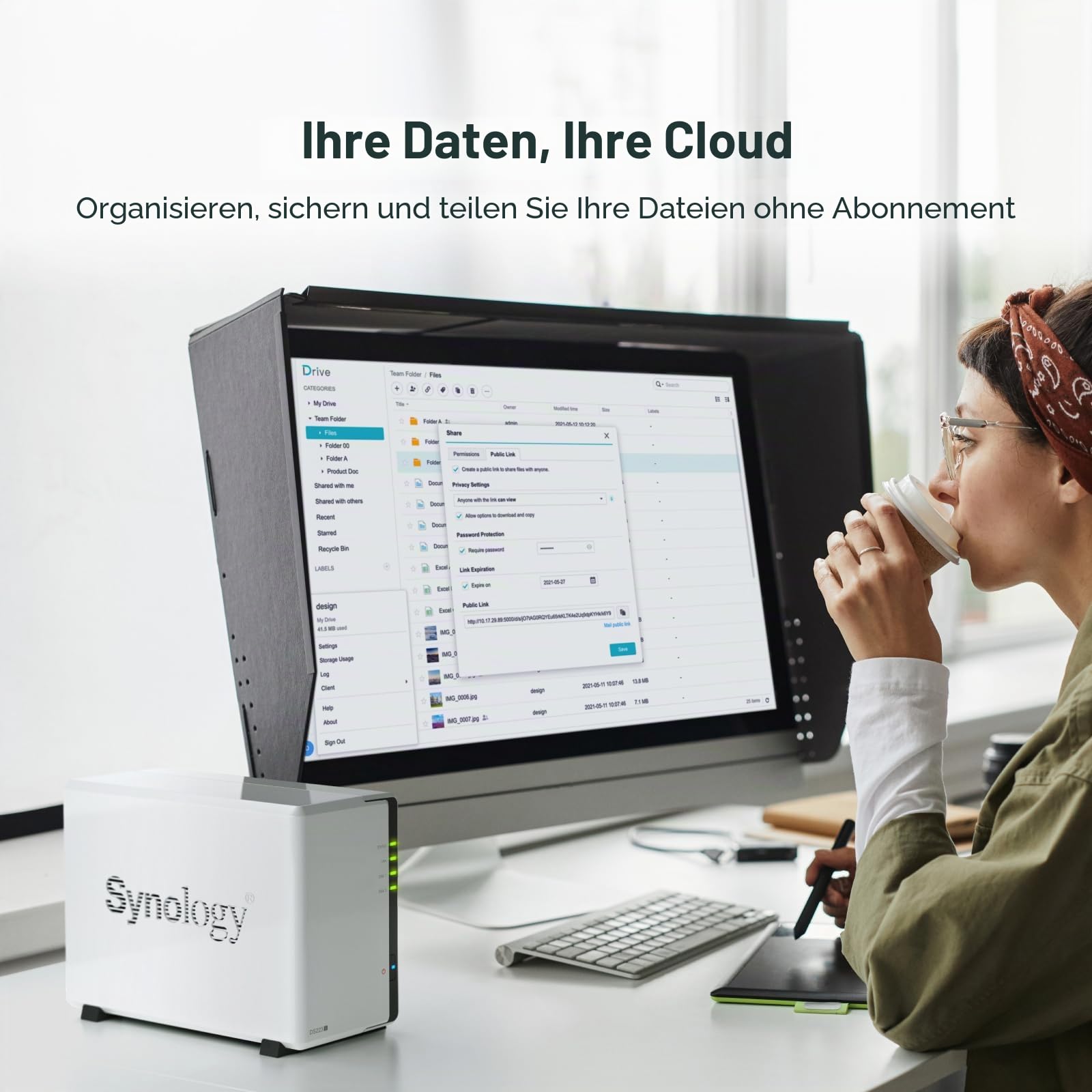 Synology DS223j 2-Bay Diskstation NAS 4TB Bundle mit 2 x 2TB